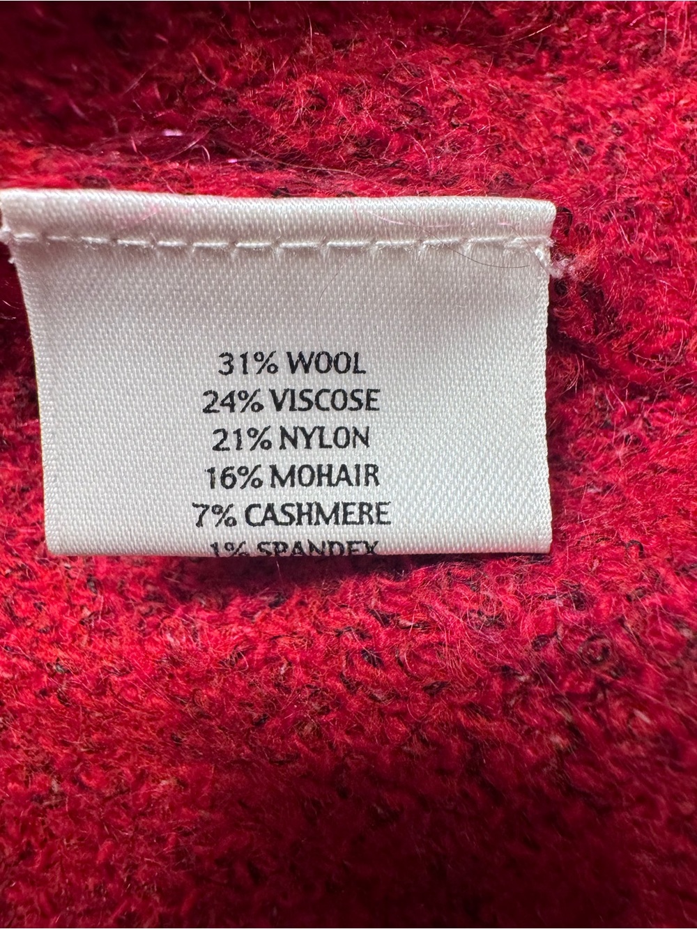 Eileen Fisher Open-Front Wool Cashmere Blend Red Knit Cardigan - Picture 4 of 6